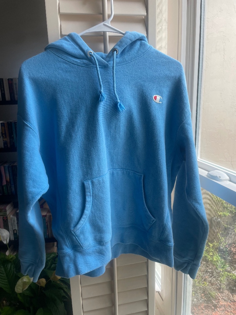 Champion blue hoodie Size large